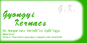 gyongyi kernacs business card